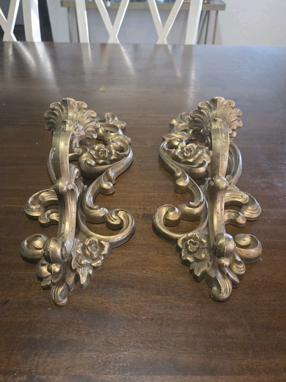 Homco 4118 Vintage Gold Wall Sconce Candle Holder Ornate Resin USA 15”(C34)